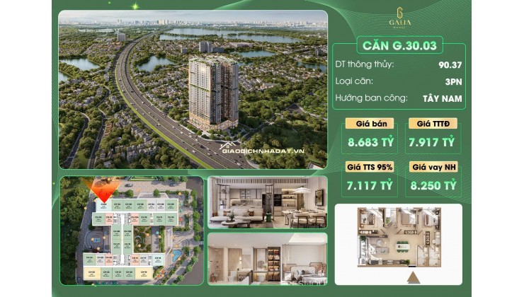 Bán Căn góc Viwe cực hot 3N2VS DT 90,3 m2 một siêu phẩm dự án Galia Yên Sở