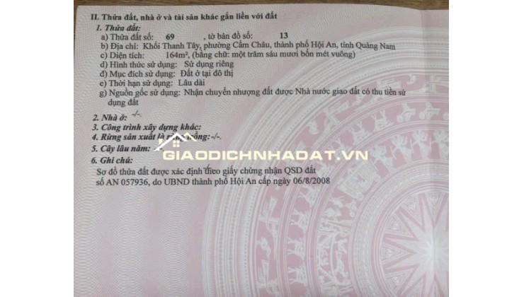 Cần bán đất đường Cửa Đại, phường Cẩm Châu, TP Hội An, Quảng Nam