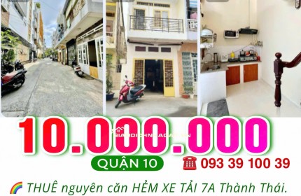 HIẾM: 10 TRIỆU/TH- THUÊ NGUYÊN CĂN 2 TẦNG 2 PHÒNG NGỦ- HẺM XE HƠI- QUẬN TRUNG TÂM. LH: 0933910039