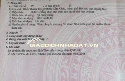 Cần bán đất đường Cửa Đại, phường Cẩm Châu, TP Hội An, Quảng Nam