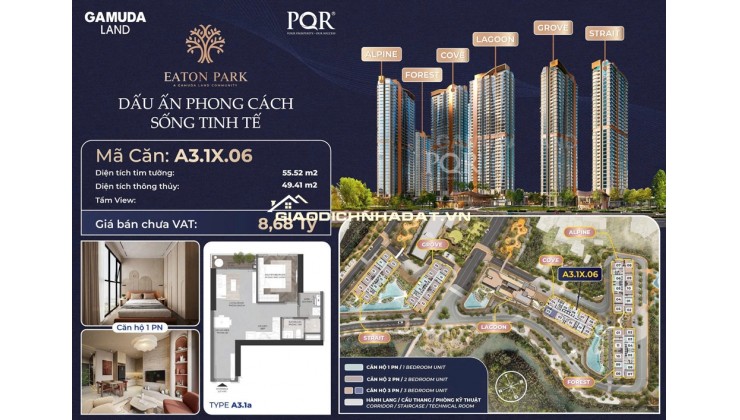 Giỏ hàng căn hộ Eaton Park giá gốc CĐT -  căn hộ cao cấp 1PN, 2PN, 3PN, Shophouse Eaton Park - Gamuda Land, quận 2