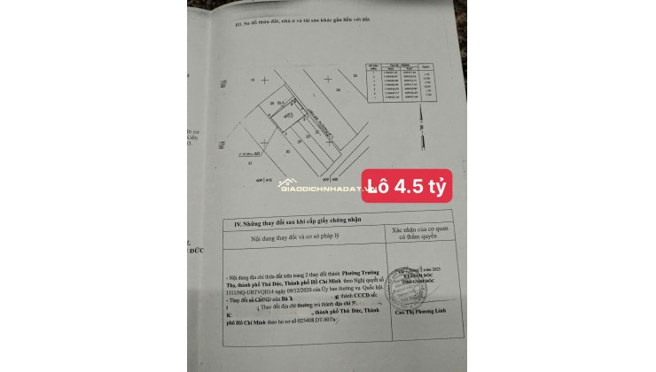 Chính chủ bán gấp 2 lô đất VIP ngay trung tâm Thủ Đức