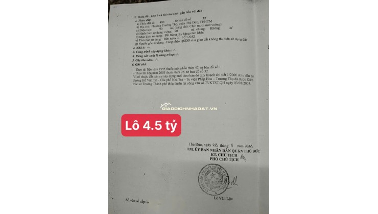 Chính chủ bán gấp 2 lô đất VIP ngay trung tâm Thủ Đức