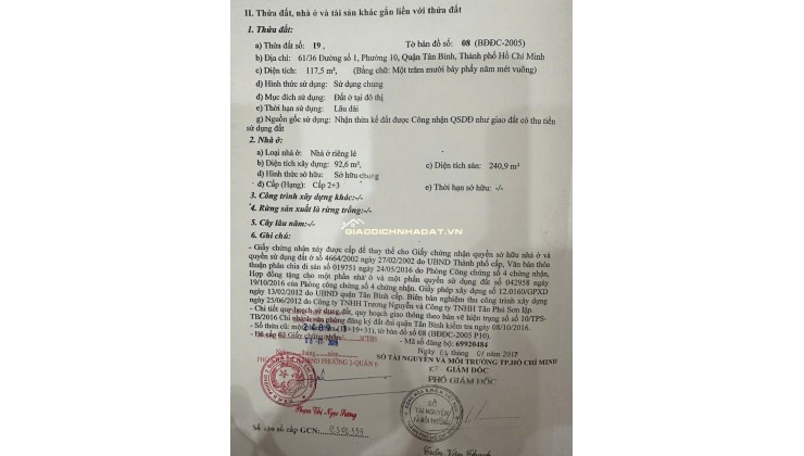 Bán nhà HXH 2 lầu 1 sân thượng hẻm 61 Đường số 1, P10 Q. Tân Bình