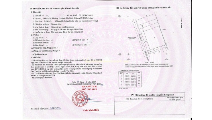 Bán nhà Mặt Tiền 794 đường Âu Cơ, P.14, Q. Tân Bình