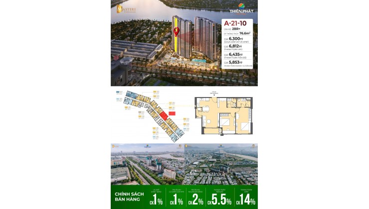  CĂN HỘ VIEW PHÁO HOA – 2 PHÒNG NGỦ CỘNG – MASTERI ĐÀ NẴNG 