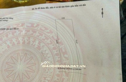 Bán Lô Đất Kiệt Lê Đình Lý - 55m2 ngang 4.5m2 - Giá 2.x Tỷ - Hải Châu - Đà Nẵng