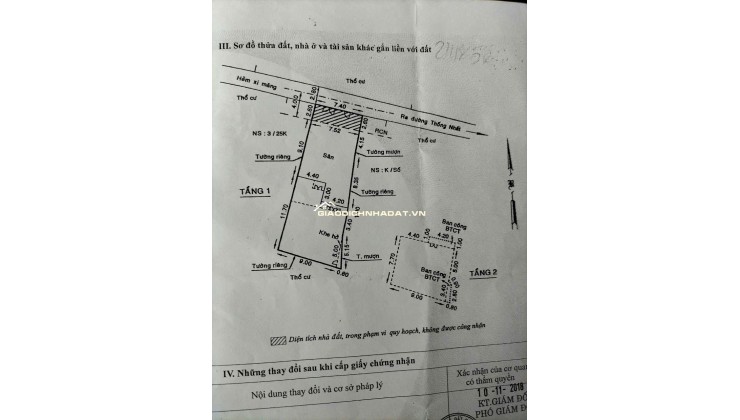 HXH 1/ Thống nhất Gò Vấp 7,4x24 Nở hậu 9m chỉ 78tr/m2