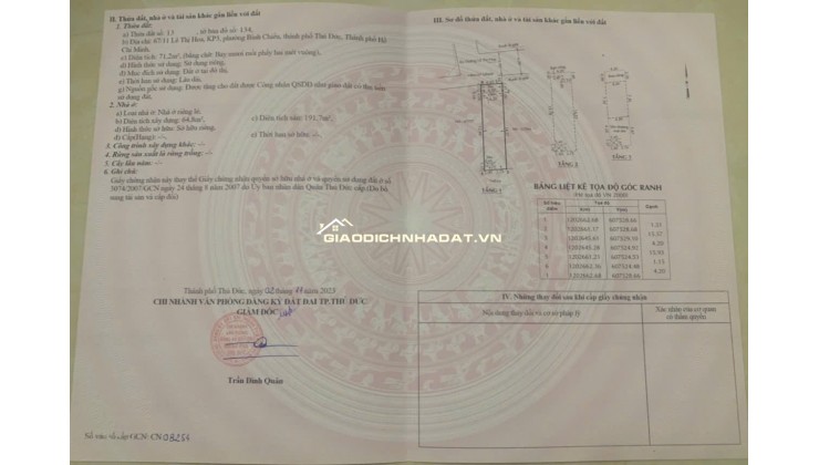 Bán nhà 2 lầu hẻm xe hơi lớn số 67/11 Lê Thị Hoa TP Thủ Đức