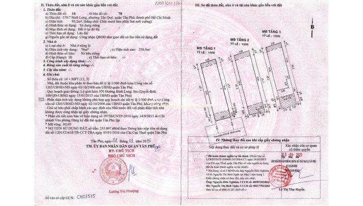 Cần bán nhà MT hẻm 8m Bình Long 95,2m giá 11,99 tỷ