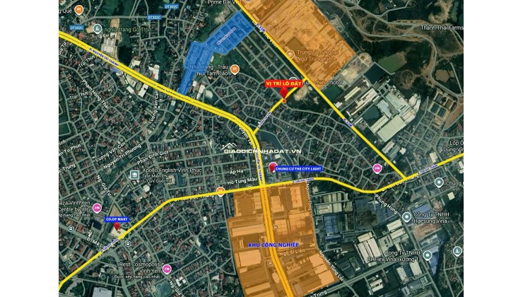 Bán đất thổ cư mặt đường trung tâm thành phố Vĩnh Yên, Vĩnh Phúc