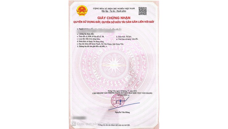 Nhỉnh 3 tỷ có ngay 70.7m2 đất Liên Nghĩa - Văn Giang - Hưng Yên
