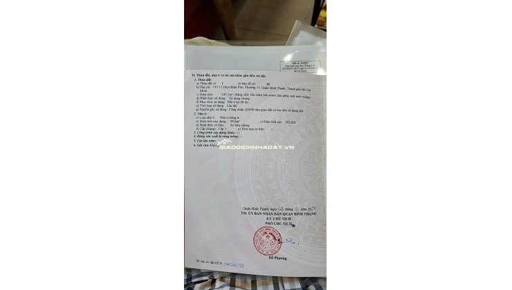 Bán Nhà Hẻm Xe Hơi 195/12 Điện Biên Phủ, P15, Bình Thạnh