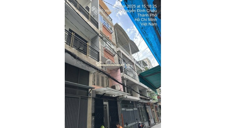 Bán Nhà 575/86 Nguyễn Đình Chiểu, Quận 3. DT: 3.2m*10m. CN: 29m2. 5 Tầng. Giá 9.9  tỷ