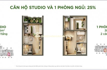 Căn hộ 1 phòng ngủ Eco Retreat 38m2 1PN 1WC Sky Retreat, Quỹ hàng ưu tiên