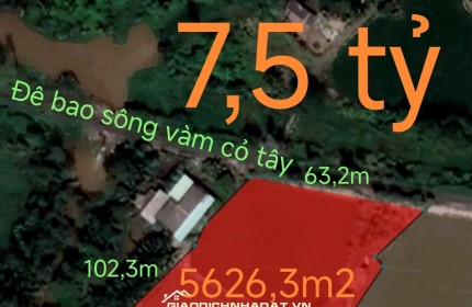 Bán lô đất thổ phân lô mặt tiền đê bao giá 7,5 tỷ
