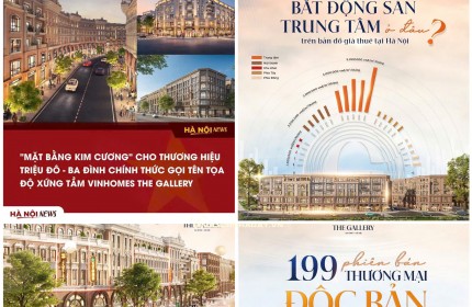 VINHOMES THE GALLERY - LGU1.GUM-1X – TÂM ĐIỂM NỘI KHU - KINH DOANH ĐẮC LỢI