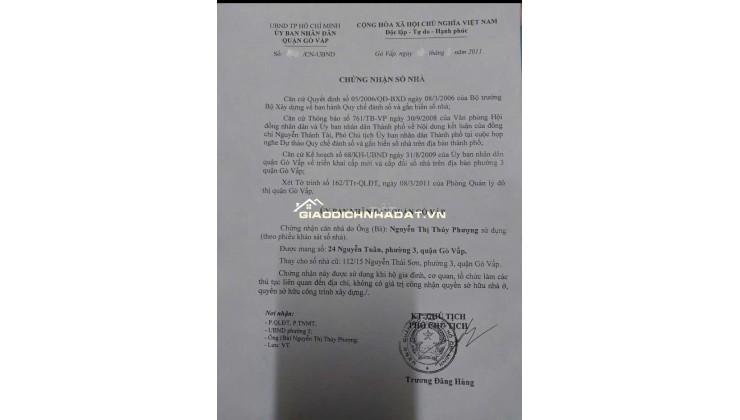 Bán nhà Nhà cấp 4 cũ, nở hậu, sổ hồng mặt tiền Nguyễn Tuân Gò Vấp
