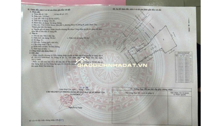 Bán nhà 319m2 Hẻm Đường SINCO Quận Bình Tân, vị trí siêu đẹp