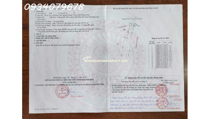 bán nhà vườn Sông Câu Khánh Vĩnh, Khánh Hòa