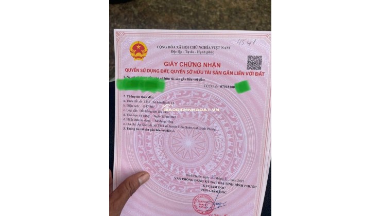 SIÊU RẺ – BÁN LÔ ĐẤT SÀO GIÁ CHỈ 290 TRIỆU- HỚN QUẢN - BÌNH PHƯỚC