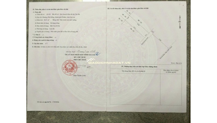 ĐẤT MẶT TIỀN TÔN THẤT TÙNG, LIỀN KỀ BỆNH VIỆN TỈNH GIA LAI