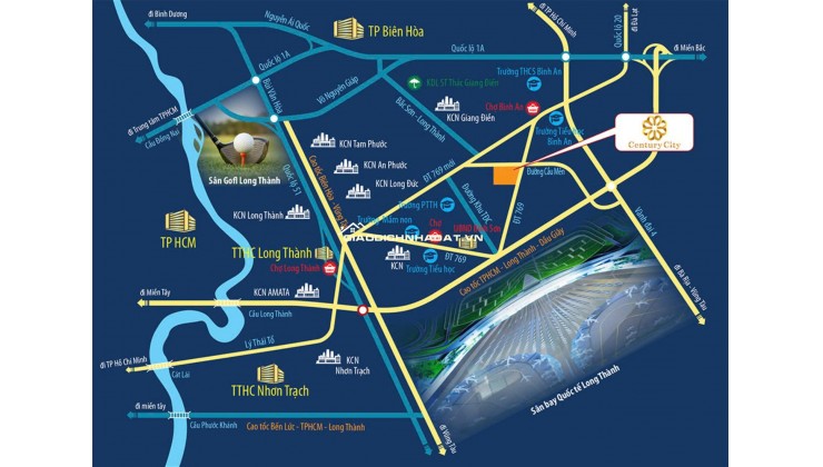 Bán đất nền dự án Century City, 2 tỷ, 100m2, tại ĐT 769, Bình Sơn, Long Thành, Đồng Nai