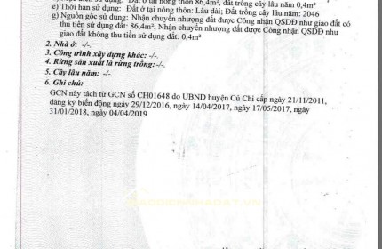 Bán đất chính chủ diện tích 87m2 giá 2,25 tỷ trung an, Củ Chi