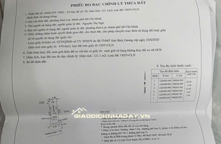 BÁN ĐẤT TẠI HOÀ LỢI 110M2 SỔ SẴN GIÁ 1.450.000.000. LH:0399935999.