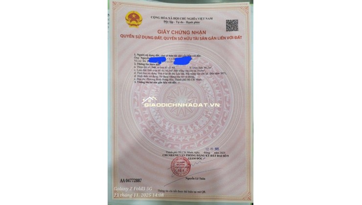 Bán đất thổ cư 1/ đường số 3, BHH Bình Tân hẻm xe hơi lớn