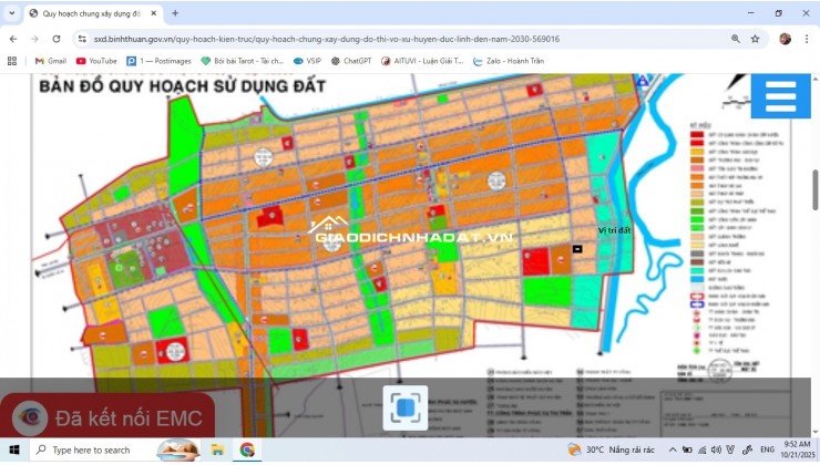 Bán đất mặt tiền huyện Đức Linh  Nguyễn Tri Phương có 100m2 ODT
