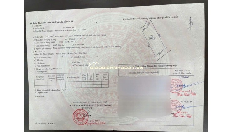 Đất nghỉ dưỡng, 1482m - 600 thổ cư - đất 2 mặt tiền - chỉ hơn 5,x tr/m