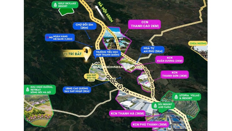 Lô đất diện tích 70,9 m liền kề vs các Cụm CN Thanh Cao, Thanh Hà, Phú Thành đặc biệt tiếp giáp với khu đất đấu giá tại Cao Dương
