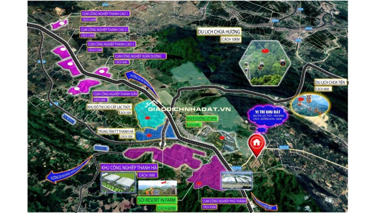 Khu đất tại Phú Thành, Lạc Thủy, Hòa Bình. Điểm nhấn vị trí nằm sát các Resort và CCN lớn trọng điểm tại Phú Thành