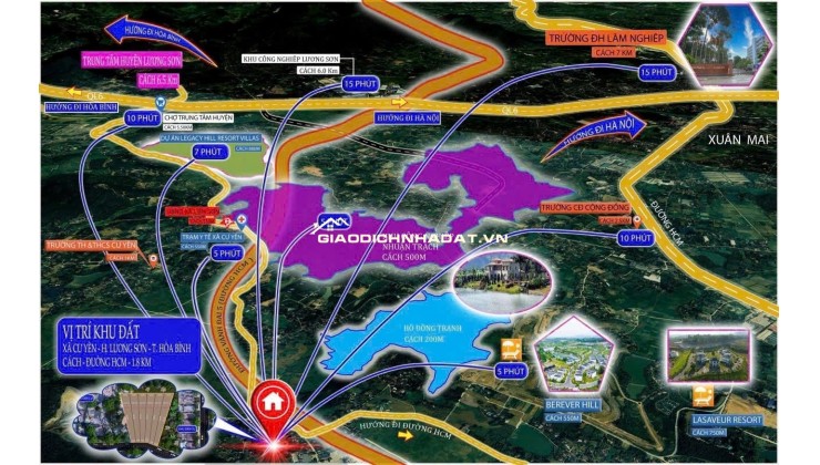 400-450m2 giá hơn 4 triệu/m2 Lương Sơn, Hòa Bình đầu tư dòng tiền KCN