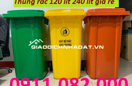 Cung cấp thùng rác phân loại giá rẻ tại đồng tháp- thùng rác 120l- lh 0911082000