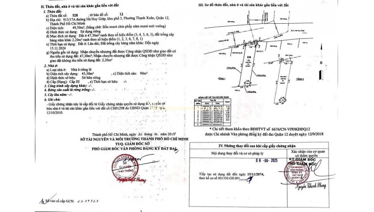 Chính chủ Bán nhà 1 trệt 1 lầu hẻm xe hơi tại Hà Huy Giáp Q12