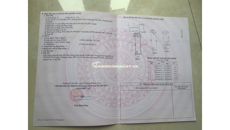 BÁN NHÀ 1 TRỆT 2 LẦU TẠI THÀNH PHỐ THỦ ĐỨC, DT 71.2M2 SẴNSHR CHỈ 5.8 TỶ. LH:0969128268.