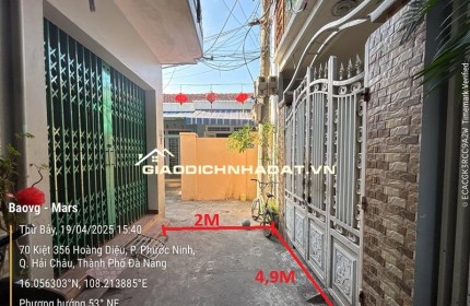 Bán nhanh nhà 2 tầng kiệt 356 Hoàng Diệu, Đà Nẵng.