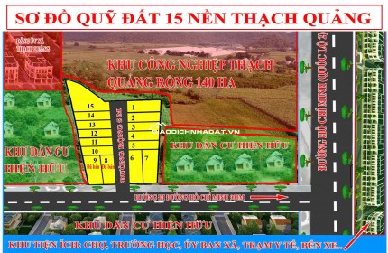 Bán nhanh mảnh đất vị tri đắc địa ngay sát khu công nghiệpThạch Quảng diện tích 412m2 595 triệu hiện đã phân thành 3 lô