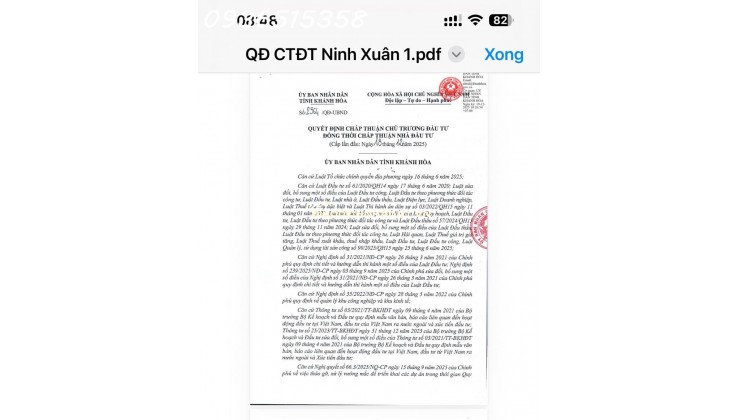 Lô đất 3 mặt tiền DT5 – ngang 65,5m – hơn 2.600m² tại Ninh Xuân, Ninh Hòa.