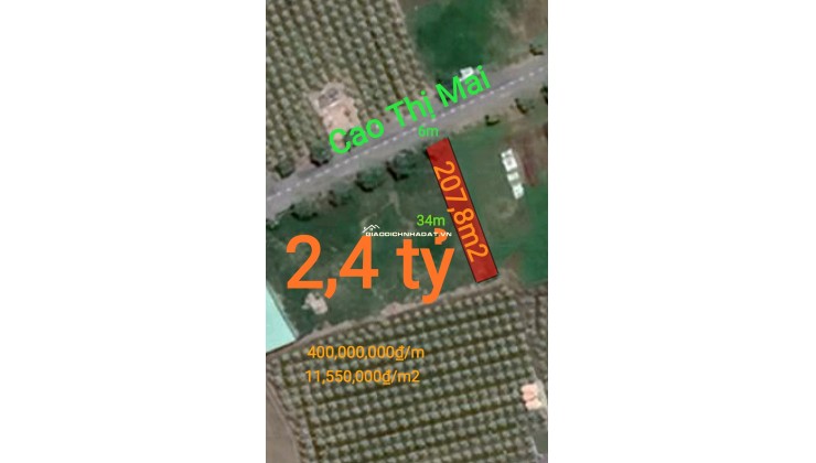 Bán lô đất thổ mặt tiền Cao Thị Mai giá 2,4 tỷ
