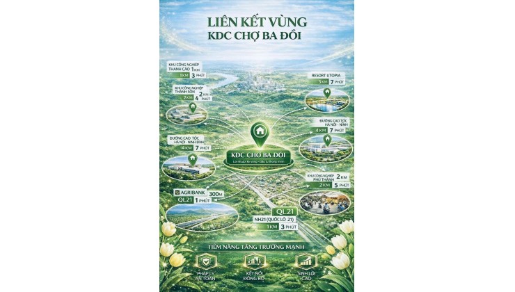 CHỈ TỪ 3XX TRIỆU CÓ NGAY LÔ ĐẤT Ở ĐÔ THỊ FULL THỔ CƯ - KDC CHỢ BA ĐỒI – LẠC THỦY