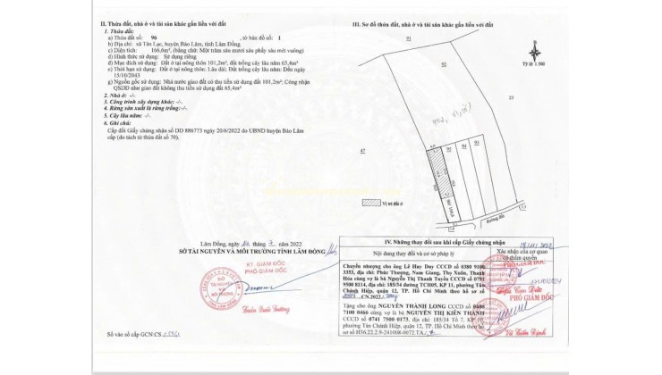 Bán 166,6m2 đất Tân Lạc Lâm Đồng, sẵn SHR, chỉ 450tr buông sổ. Lh:0983762203