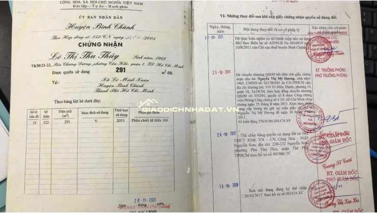 Bán Đất Mặt Tiền 290m2, Giá 6.8 Tỷ , Số 289 Thích Thiện Hoà, Xã Bình Lợi, TPHCM