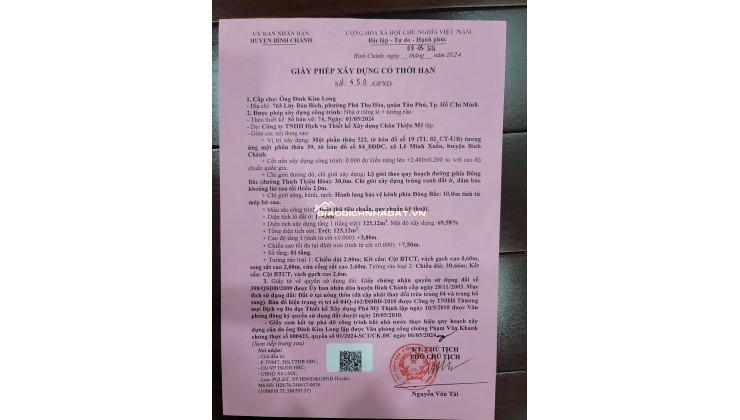 Bán Đất Mặt Tiền 290m2, Giá 6.8 Tỷ , Số 289 Thích Thiện Hoà, Xã Bình Lợi, TPHCM