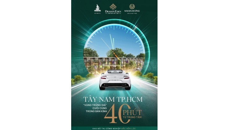 Đất nền Dragon Eden Bến Lức khu Tây chỉ từ 625 triệu là sở hữu ngay sổ hồng riêng