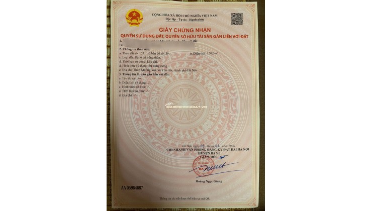 Đất nghỉ dưỡng tài chính nhỏ nhất Vân Hòa ( Yên Bài ), Hà Nội