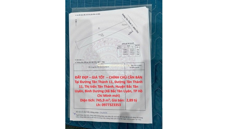 ĐẤT ĐẸP – GIÁ TỐT  – CHÍNH CHỦ CẦN BÁN Tại Đường Tân Thành 11, Đường Tân Thành 11, Thị trấn Tân Thành