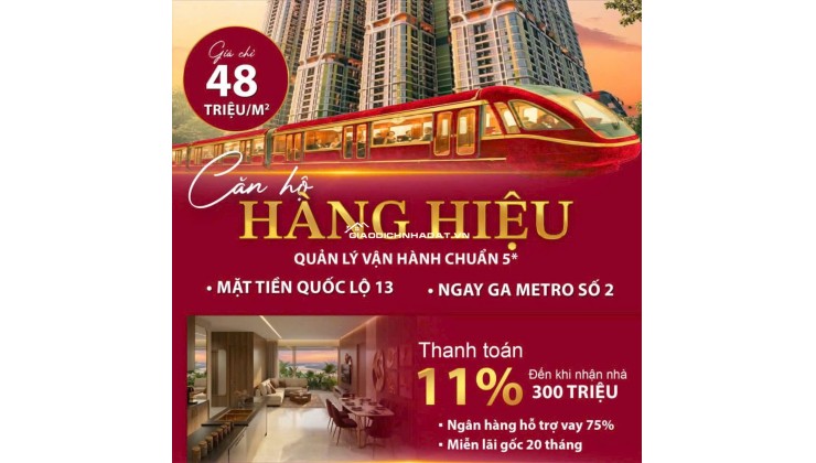 Chỉ Cần TT 11% Nhận Ngay CH MT QL 13 CK 10% Giá Chỉ Từ 48tr/m2